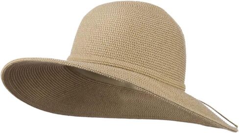UPF 50+ Cotton Paper Braid Self Tie Hat - Tan OSFM in Saudi Arabia