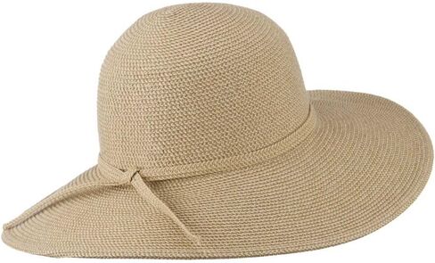 UPF 50+ Cotton Paper Braid Self Tie Hat - Tan OSFM in Saudi Arabia