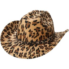 GORGLITTER Women's Cowboy Hat Cow Print Western Trendy Metal Bull Hatband Party Cowgirl Hats Vacation 2025 in Kuwait