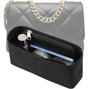 Purse Organizer Insert for CHANEL 19 Flap Bag Organizer Insert Handbag (Beige, Small) in Kuwait