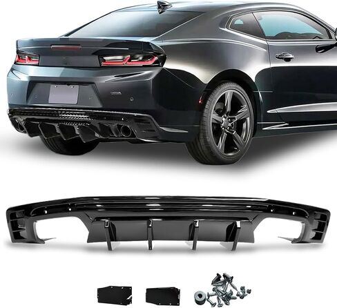 for 2016-2023 Chevy Camaro Side Skirts, ZL1 Style Rocker Panel Body Kit Compatible with Camaro SS RS LT Models (Side Skirts-Gloss Black) in Saudi Arabia
