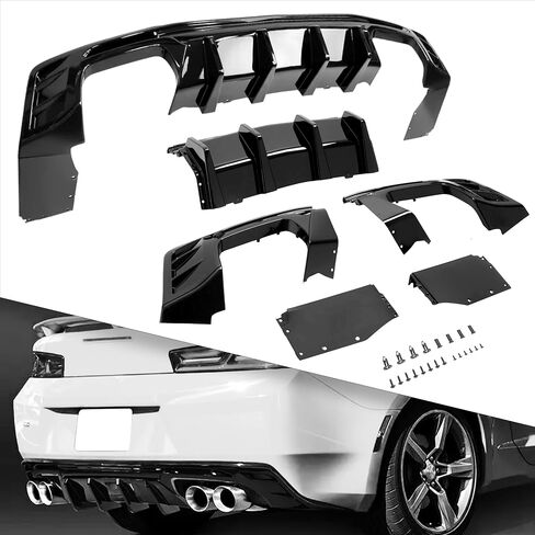for 2016-2023 Chevy Camaro Side Skirts, ZL1 Style Rocker Panel Body Kit Compatible with Camaro SS RS LT Models (Side Skirts-Gloss Black) in Saudi Arabia