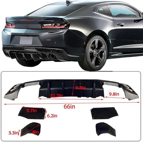 for 2016-2023 Chevy Camaro Side Skirts, ZL1 Style Rocker Panel Body Kit Compatible with Camaro SS RS LT Models (Side Skirts-Gloss Black) in Saudi Arabia