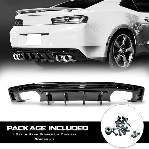 for 2016-2023 Chevy Camaro Side Skirts, ZL1 Style Rocker Panel Body Kit Compatible with Camaro SS RS LT Models (Side Skirts-Gloss Black) in Saudi Arabia