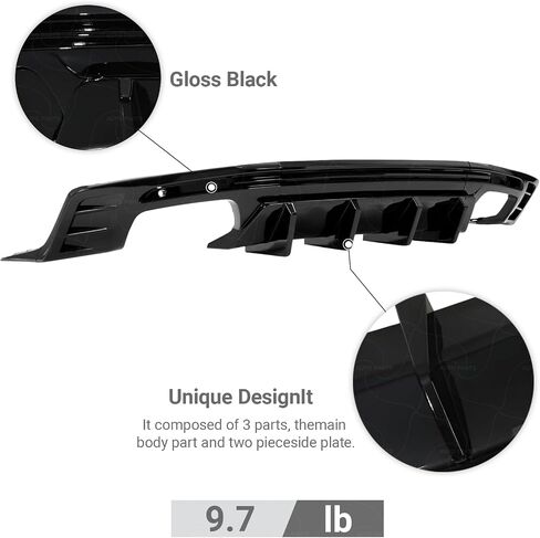 for 2016-2023 Chevy Camaro Side Skirts, ZL1 Style Rocker Panel Body Kit Compatible with Camaro SS RS LT Models (Side Skirts-Gloss Black) in Saudi Arabia