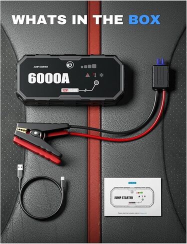 Portable 6000A 12V Starter Power Bank 12V Car Charger Booster Starting Device in Saudi Arabia