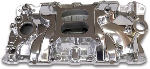 2701 EPS Aluminum Dual Plane SBC Intake Manifold Compatible with Chevy Small Block 305 327 350 1955-86 262-400 V8 Engine Polished in Saudi Arabia