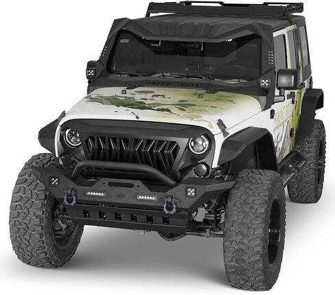 u-Box Wrangler Cladding Skid Plate Door Armor Rocker Guards Slider Compatible with Jeep Wrangler JK Unlimited 2007-2018 4-Door in Saudi Arabia