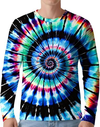 قمصان الحماية من أشعة الشمس في ربطة عنق الرجال UPF 50+ UV Long Sleeve Rash Guard Shirt صيد الأسماك وهي تسبح in Kuwait