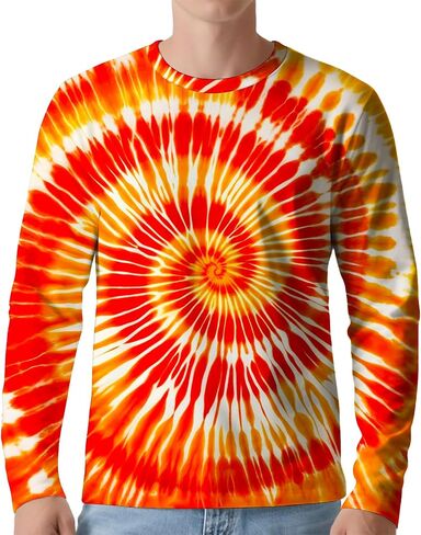 قمصان الحماية من أشعة الشمس في ربطة عنق الرجال UPF 50+ UV Long Sleeve Rash Guard Shirt صيد الأسماك وهي تسبح in Kuwait