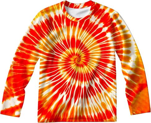 قمصان الحماية من أشعة الشمس في ربطة عنق الرجال UPF 50+ UV Long Sleeve Rash Guard Shirt صيد الأسماك وهي تسبح in Kuwait