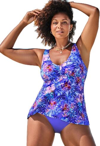 Swimsuits For All Women's V-Neck Flowy Tankini Top (Plus in Saudi Arabia