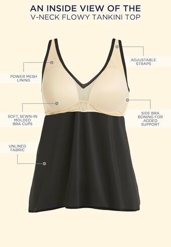 Swimsuits For All Women's V-Neck Flowy Tankini Top (Plus in Saudi Arabia