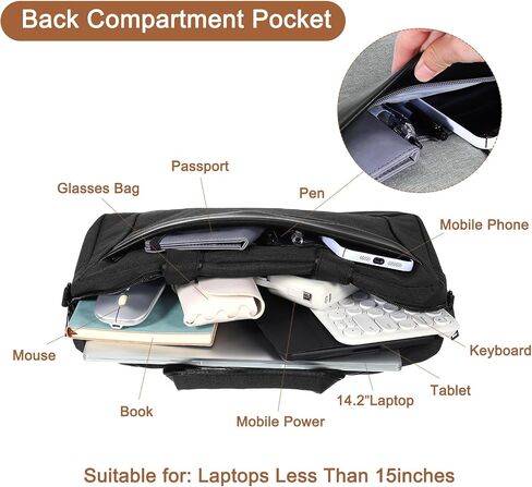 uxcell 13.3 Inch Laptop Briefcase Bag, Water-Resistant Laptop Shoulder Bag, Expandable Business Crossbody Bag, Multi-function Computer Carrying Bag for Travel College, Gray in Saudi Arabia