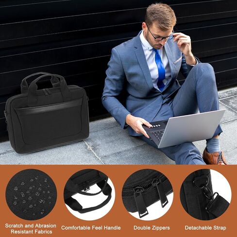 uxcell 13.3 Inch Laptop Briefcase Bag, Water-Resistant Laptop Shoulder Bag, Expandable Business Crossbody Bag, Multi-function Computer Carrying Bag for Travel College, Gray in Saudi Arabia