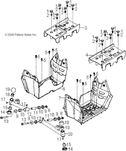 Polaris ATV Footwell, 4 Stroke, Left, Black, Genuine OEM Part 0453410, Qty 1 in Saudi Arabia