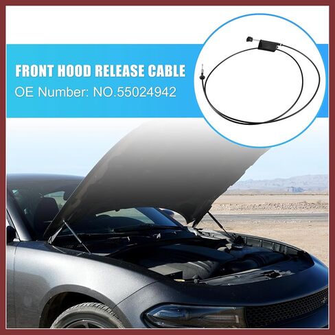 كابل تحرير هود ل Dodge D150 D250 W150 W250 Ramcharger 1981-1993 لـ Dodge W100 1984-1989 No.55024942 Front Hood Lock Control Cable استبدال الأجزاء in Kuwait