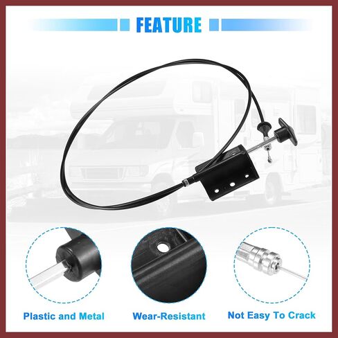 كابل تحرير هود ل Dodge D150 D250 W150 W250 Ramcharger 1981-1993 لـ Dodge W100 1984-1989 No.55024942 Front Hood Lock Control Cable استبدال الأجزاء in Kuwait