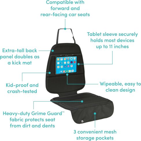 Munchkin® Elite Seat Guardian™ Child Car Seat Protector with Tablet Holder, Dark Grey in Kuwait