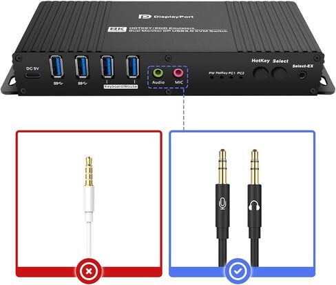 HDMI kvm Switch 1 Monitors 2 Computers edid Emulator 4k 60hz kvm Switch hdmi edid Clone 3440 * 1440 100hz 2560 * 1440 144hz kvm hdmi Switch 1 Monitors 2 Computers edid USB3.0 Daoistek in Saudi Arabia