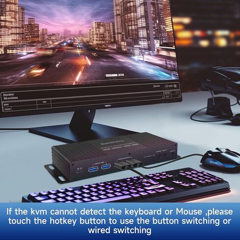 HDMI kvm Switch 1 Monitors 2 Computers edid Emulator 4k 60hz kvm Switch hdmi edid Clone 3440 * 1440 100hz 2560 * 1440 144hz kvm hdmi Switch 1 Monitors 2 Computers edid USB3.0 Daoistek in Saudi Arabia