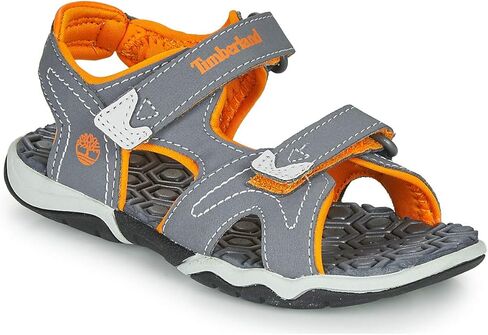 Timberland unisex child Adventure Seeker 2-strap - Bk K Sandal, Medium Grey W/Orange, 5 Little Kid US in Saudi Arabia