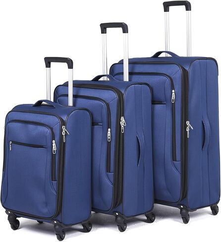 Softside Luggage Sets With Spinner Wheels, Softshell Lightweight Suitcase With Expandable And TSA Lock, 3pcs Set (Black) in Saudi Arabia