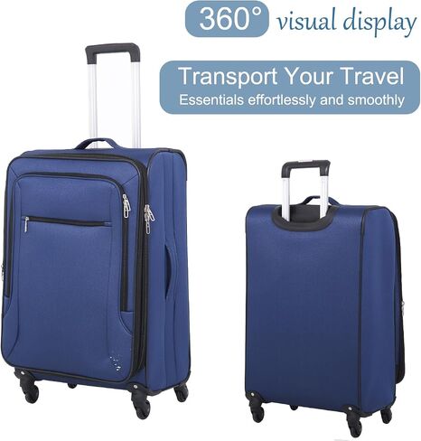 Softside Luggage Sets With Spinner Wheels, Softshell Lightweight Suitcase With Expandable And TSA Lock, 3pcs Set (Black) in Saudi Arabia