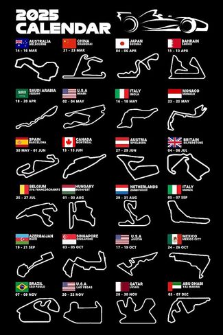 F1 Poster Track Wall Art Picture for Boys Room Office Decor Formula 1 Merchandise Racing Gift （23.6X15.7 inches） in Saudi Arabia