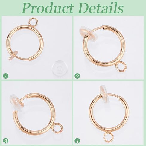 1 صندوق 30 قطعة محول القرط كليب على الأقراط الفضية كليب الظهر الأطواق النحاسية غير مثقوبة نتائج القرط مع الحلقات ومنصات السيليكون مقاطع القرط لمستلزمات صنع المجوهرات النساء المبتدئات in Kuwait