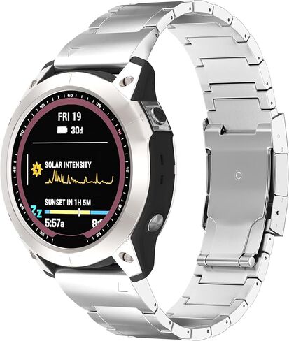 for Garmin Fenix 7X/6X/5X Plus Band, 26mm Titanium Metal Quick Release Easy Fit Watch Bands with Double Button Clasp for GarminEnduro 2 / Descent Mk2i / Tactix 7 Pro Smartwatch (Black) in Saudi Arabia