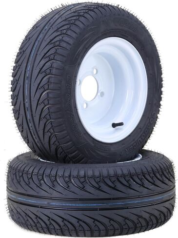 Libra 205/ 50-10 مجموعة عجلة العربة Golf Cart W/ 4 العروات على 4 بوصات من الفولاذ الأبيض ، مجموعة 2-14037 in Saudi Arabia