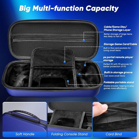 12 in 1 Accessories Set for Playstation Portal, Hard Carrying Case for PS Portal with Clear Skin Case for PS5 Portal, 2 Screen Protector with 4 Thumb Grip, Light Gray in Saudi Arabia