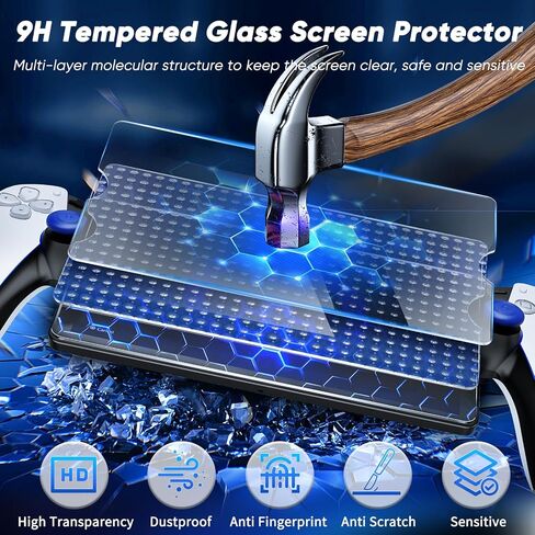 12 in 1 Accessories Set for Playstation Portal, Hard Carrying Case for PS Portal with Clear Skin Case for PS5 Portal, 2 Screen Protector with 4 Thumb Grip, Light Gray in Saudi Arabia