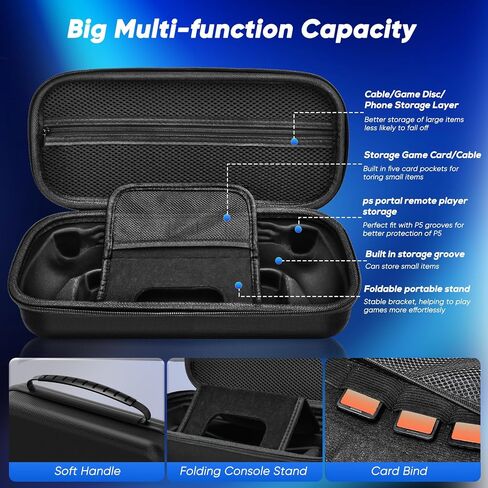 12 in 1 Accessories Set for Playstation Portal, Hard Carrying Case for PS Portal with Clear Skin Case for PS5 Portal, 2 Screen Protector with 4 Thumb Grip, Light Gray in Saudi Arabia