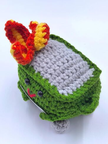 2024 Crochet Dumpster Fire, Handmade Crochet Emotional Support Dumpster Fire, Funny Dumpster Knitting Doll with Positive Card (Yellow) in Saudi Arabia