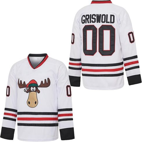 #00 Griswold X-Mas عيد الميلاد العطلات رجالي فيلم الهوكي القميص الأبيض in Kuwait