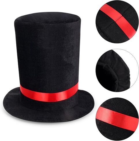 Beelittle Black Top Hat Core Set Silver Walking Scepter Purple Gloves Retros Retros Brooch لإكسسوارات عيد الهالوين in Kuwait