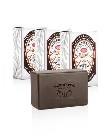 Packer's Pine Tar Soap | The Original Mens Body Soap Made With Natural Pine Tar and Pine Oils | All Natural Mens | Paraben, Sulfate, and Creosote Free (3 Pack) in Saudi Arabia