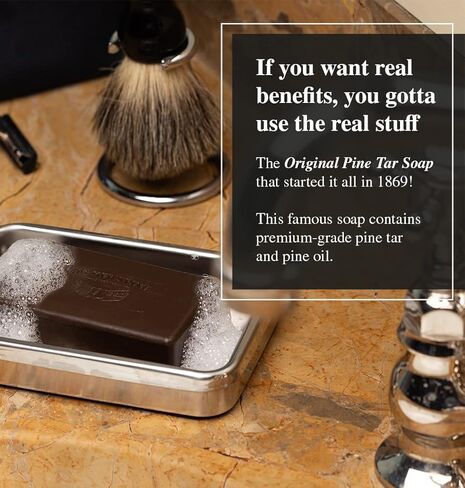Packer's Pine Tar Soap | The Original Mens Body Soap Made With Natural Pine Tar and Pine Oils | All Natural Mens | Paraben, Sulfate, and Creosote Free (3 Pack) in Saudi Arabia