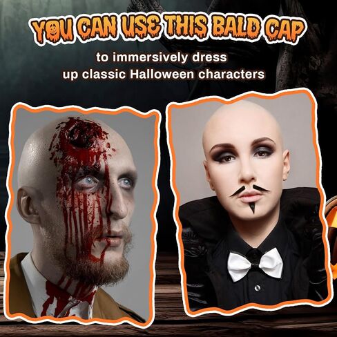 Willbond 4 PCS Bald Cap Makeup Latex Bald Head Caps للبالغين نساء ملحقات الأزياء للمكياج للمسرح Cosplay Party Cosplay in Saudi Arabia