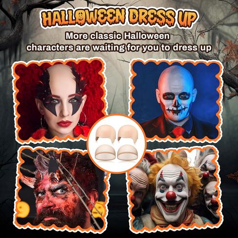 Willbond 4 PCS Bald Cap Makeup Latex Bald Head Caps للبالغين نساء ملحقات الأزياء للمكياج للمسرح Cosplay Party Cosplay in Saudi Arabia