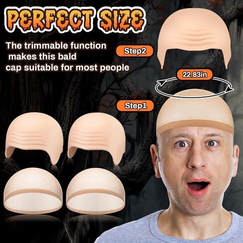 Willbond 4 PCS Bald Cap Makeup Latex Bald Head Caps للبالغين نساء ملحقات الأزياء للمكياج للمسرح Cosplay Party Cosplay in Saudi Arabia