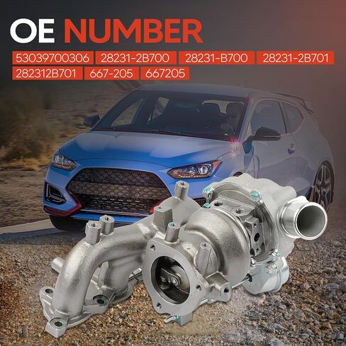 K03 Complete Turbo Turbocharger, Compatible with Hyundai Veloster 2013-2015 & Kia Forte5 2014-2015, Forte Koup 2014, 1.6L G4FJ, Replace OE 667-205, 667205, 5303-970-0306, 28231-2B700, 28231-2B701 in Saudi Arabia