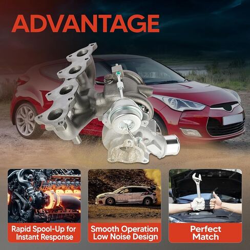 K03 Complete Turbo Turbocharger, Compatible with Hyundai Veloster 2013-2015 & Kia Forte5 2014-2015, Forte Koup 2014, 1.6L G4FJ, Replace OE 667-205, 667205, 5303-970-0306, 28231-2B700, 28231-2B701 in Saudi Arabia