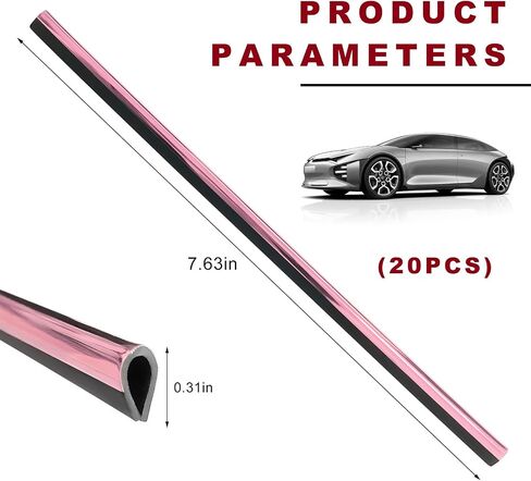 20PCS Car Air Conditioner Decoration Strips, Waterproof Auto Moulding Trim for Straight Air Vent Outlet, Universal Bendable Vent Strip Interior Accessories for Most Vehicles (Pink) in Saudi Arabia