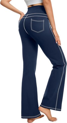 G4Free Bootcut Yoga Pants with 4 Pockets for Women Cross High Waist Stretchy Flared Jeggings in Saudi Arabia
