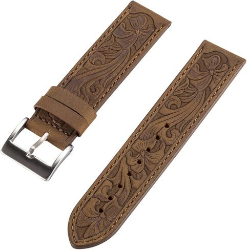 سوار ساعة جلدي 22 ملم، سوار ساعة بديل من الجلد الطبيعي (FatCowLeather-22mm) in Kuwait