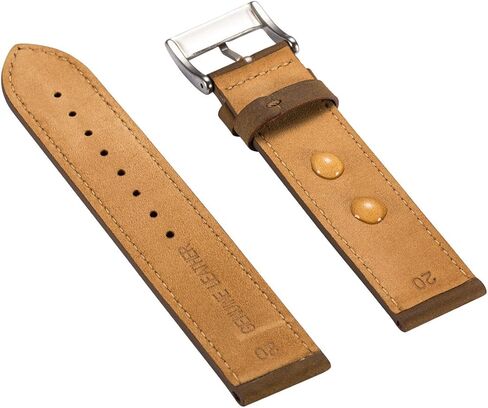 سوار ساعة جلدي 22 ملم، سوار ساعة بديل من الجلد الطبيعي (FatCowLeather-22mm) in Kuwait