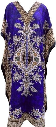 طباعة الأزهار الطويلة Caftan Tunic Dress Nightdress Beach Maxi Kaftan Nightwear بالإضافة إلى التستر على النساء in Kuwait